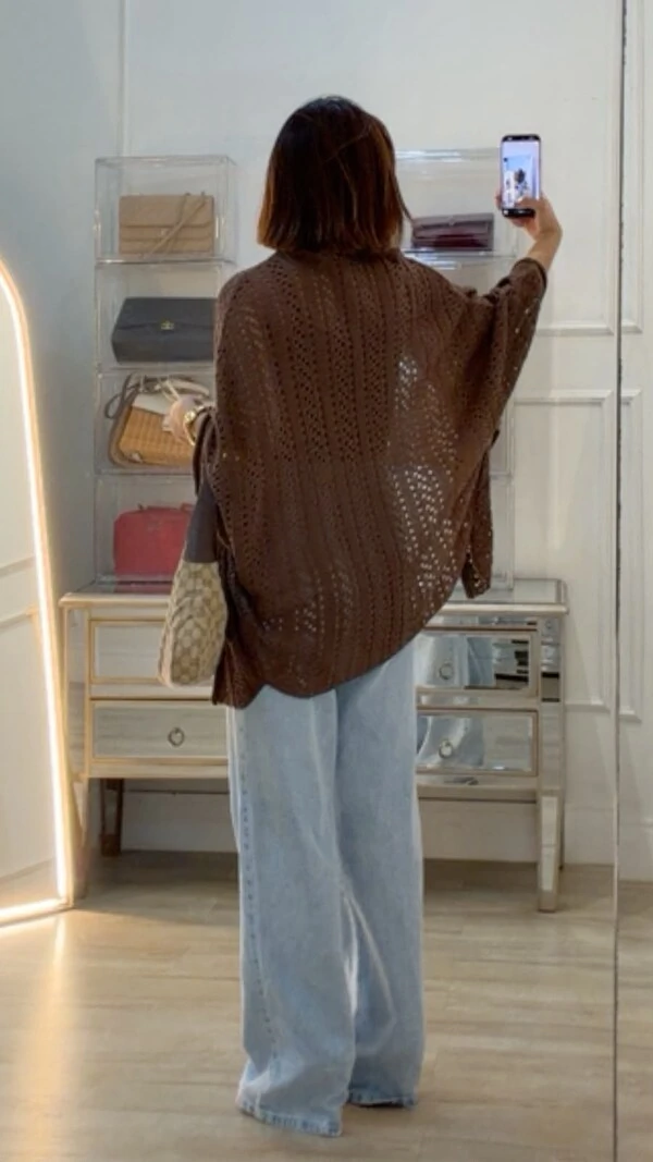 Kimono Tricot Vazado Fabi Mangas 3/4