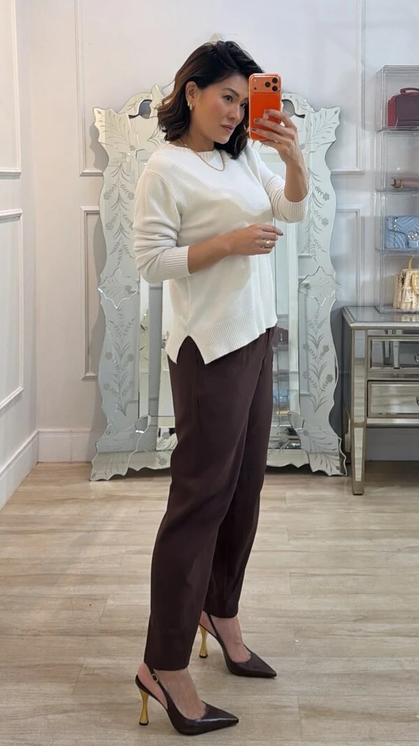 Blusa Tricot Alice Detalhe Faixa Com Nervura Canelada Frontal