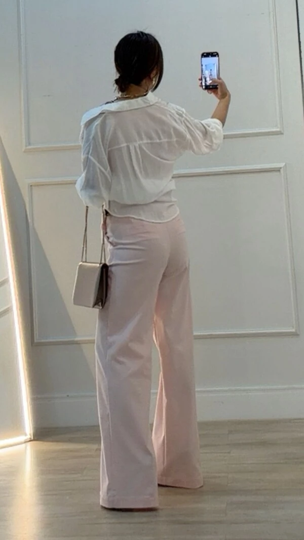 Calça Wide Leg Alfaiataria Veridiana Cinto Encapado
