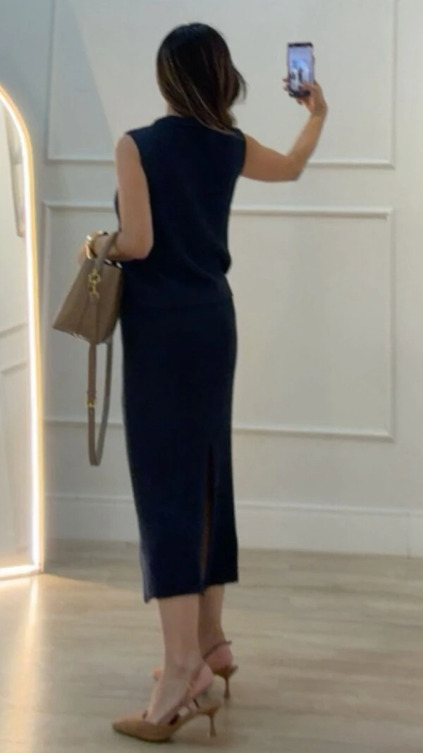 Blusa Regata Tricot Natasha Gola Careca