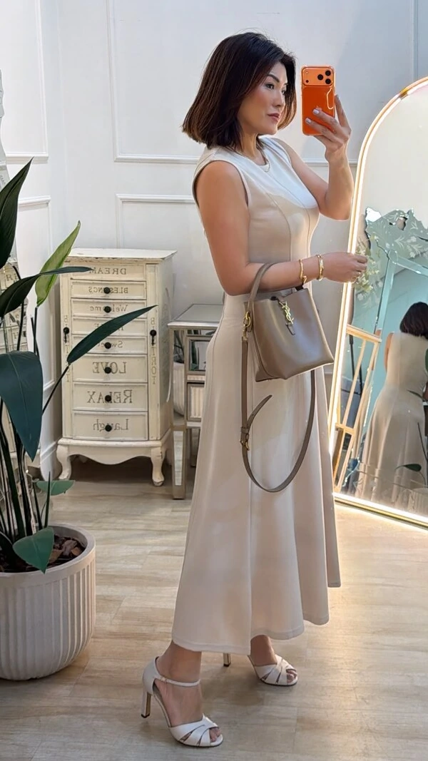 Vestido Midi Malha Giselle Alças Largas
