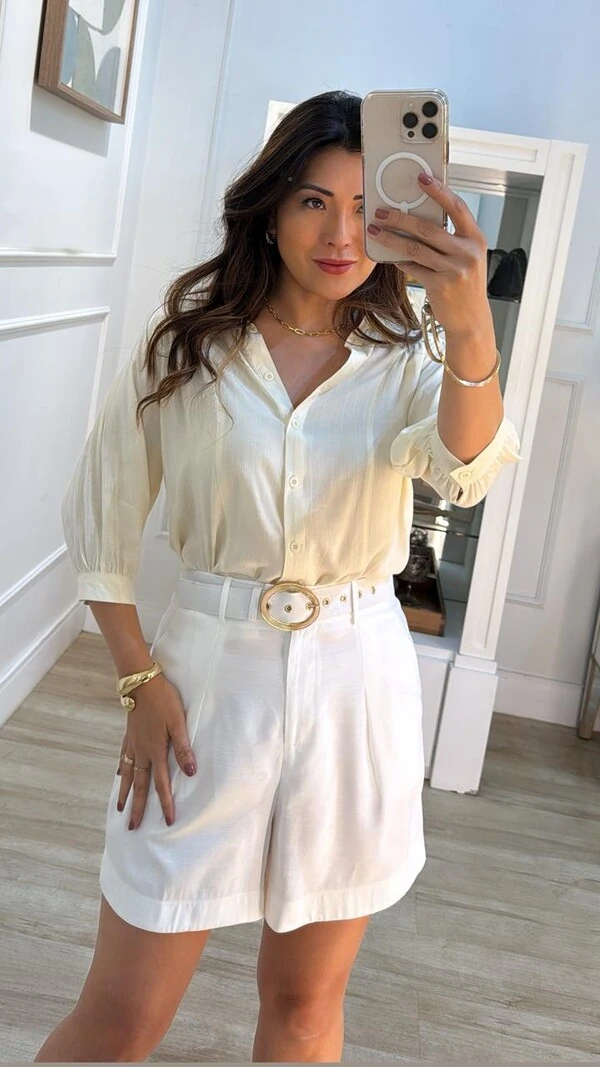 Camisa Viscose Olivia Mangas 7/8