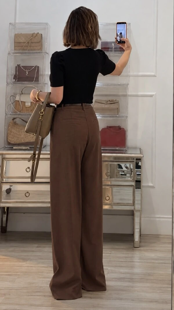 Calça Pantalona Alfaiataria Nancy Pala Transpassada