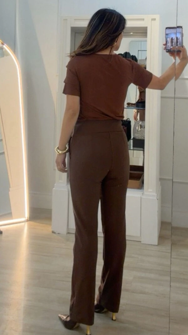 Blusa De Malha Noemi Mangas 3/4 Com Recortes