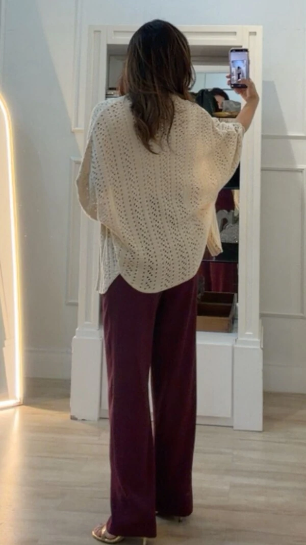 Kimono Tricot Vazado Fabi Mangas 3/4
