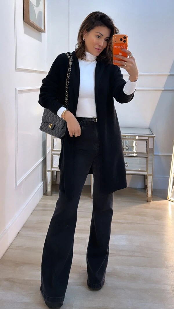 Maxi Cardigan Tricot Anabel Com Capuz