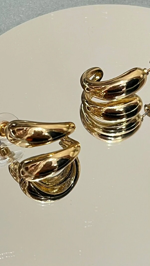 Brinco Gota Dupla Abaulada