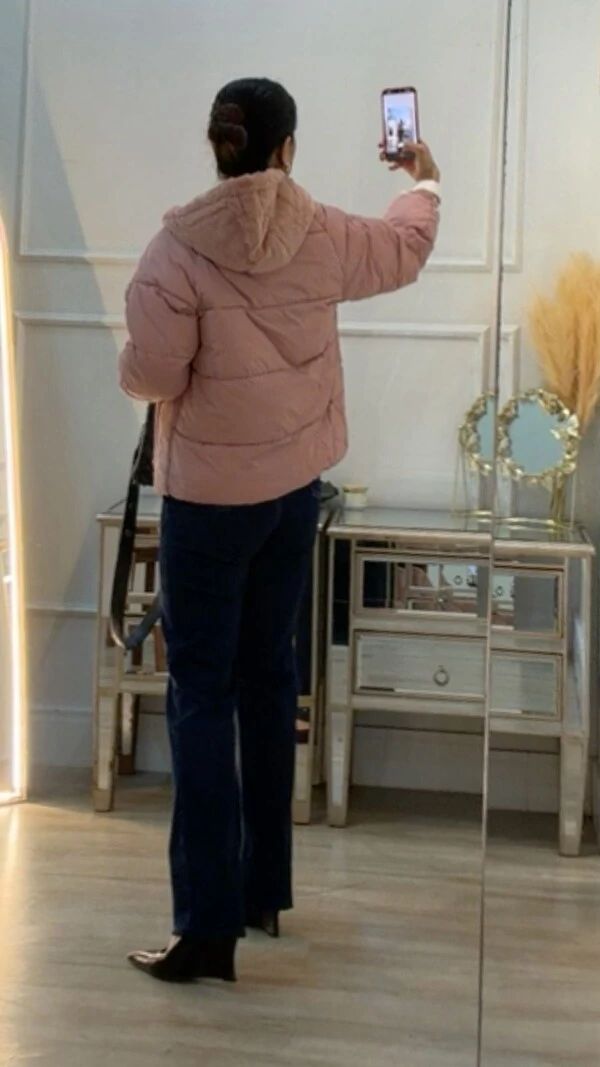 Pré-Venda Data Estimada De Envio Dia 22/06 Jaqueta Casaco Puffer Nylon Com Teddy Estella Mangas Bufa