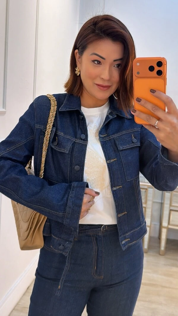 Jaqueta Jeans Carla Botões Forrados
