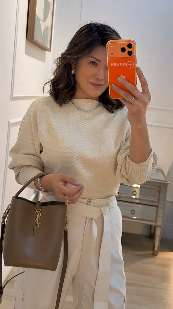 Blusa Morcego Tricot Dafne Punhos Largos