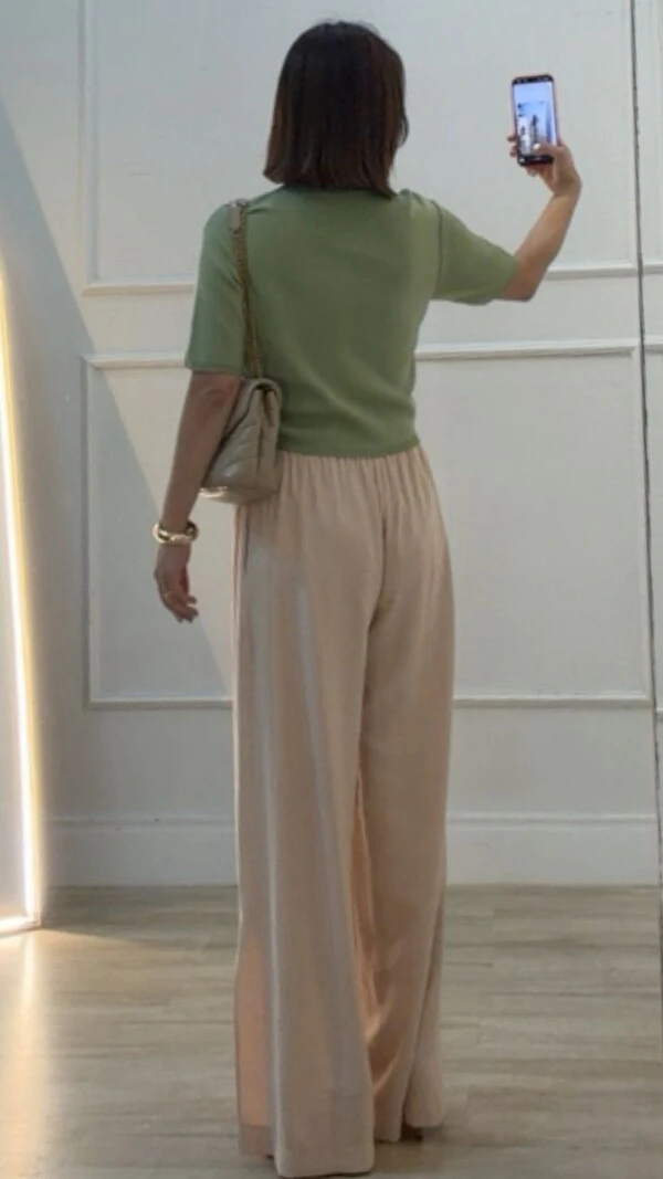 Blusa Tricot Gola Alta Simone Mangas 3/4