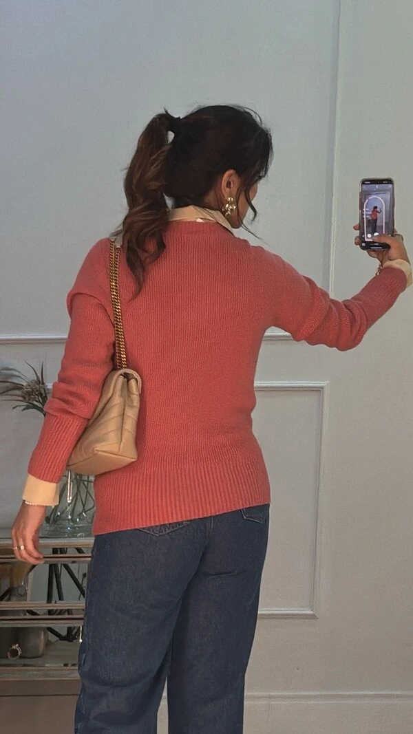 Blusa Tricot Antonia Canelado Com Trançado Triplo Frontal