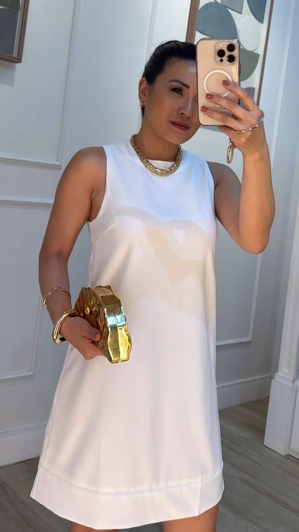 Vestido Curto Liso Annie Gola Careca
