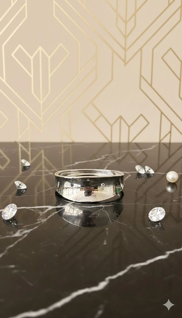 Bracelete Chapa Oval Liso Assimétrico