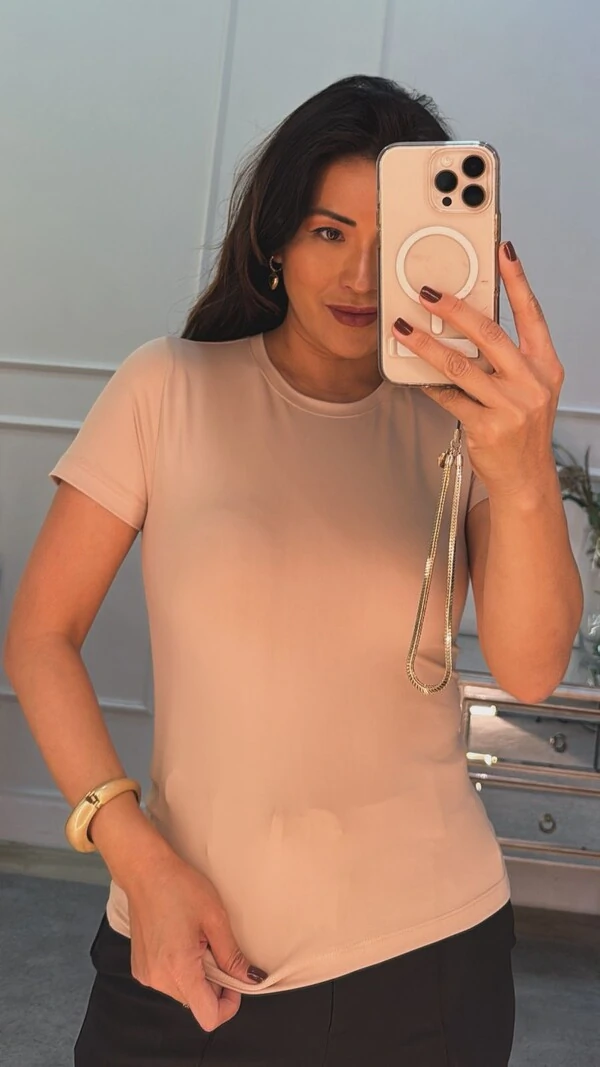Blusa Baby Look Suplex Mayla Mangas Curtas