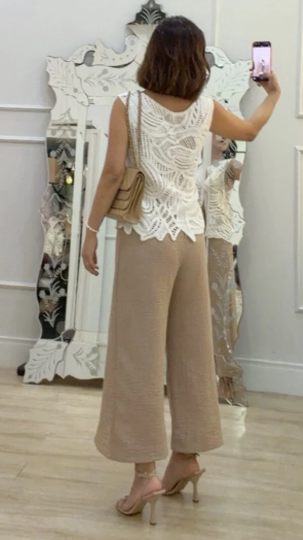 Blusa Regata Tricot Cindy Gola Canoa