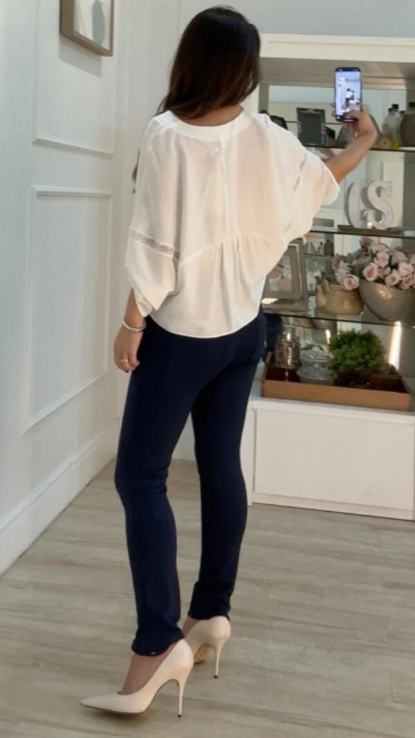 Blusa Morcego Viscose Fabiola Detalhe De Renda