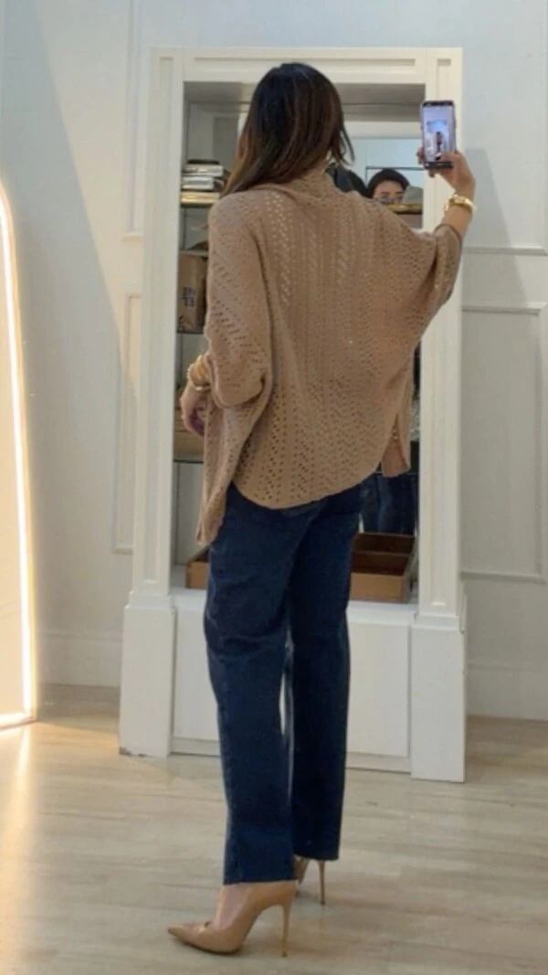 PRÉ-VENDA DATA ESTIMADA DE ENVIO 06/04 Kimono Tricot Vazado Fabi Mangas 3/4