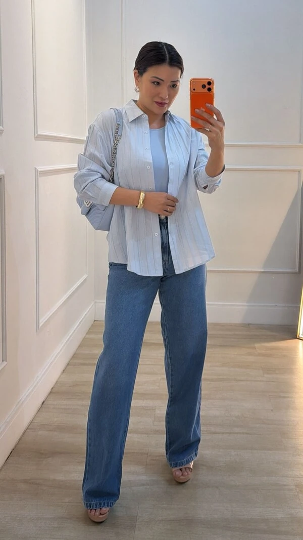Camisa Texturizada Patricia Com Entremeios