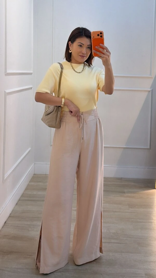 Blusa Tricot Gola Alta Simone Mangas 3/4