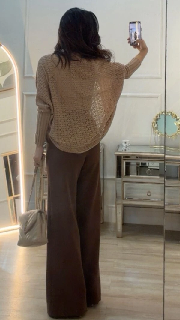 Kimono Capa Tricot Lulu Punhos Largos Canelados