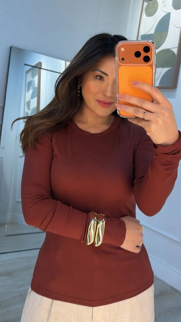 Blusa Malha Manga Longa Juliana