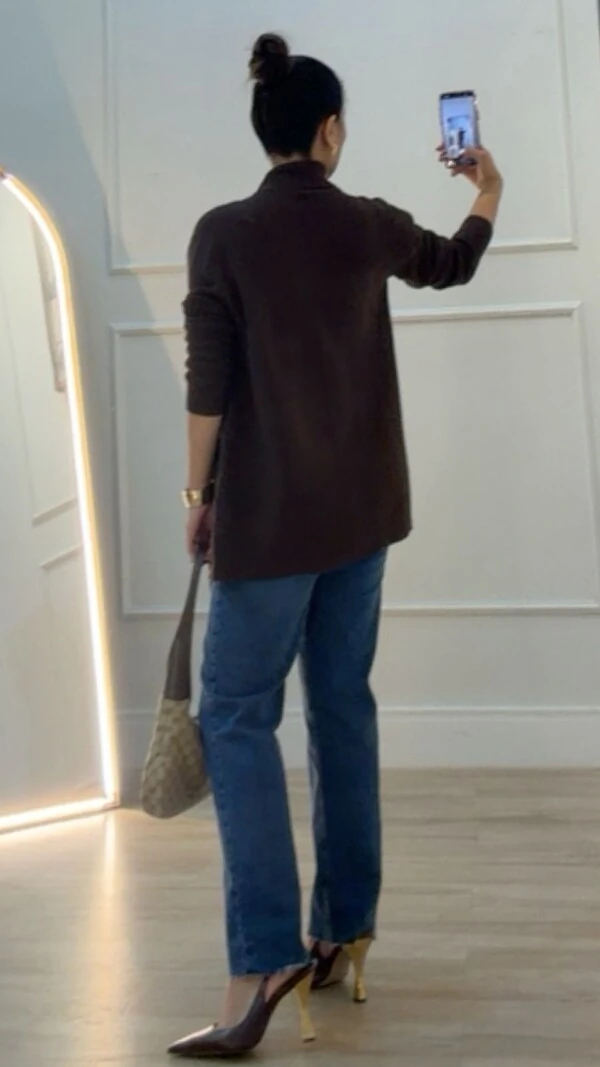 Cardigan Tricot Melina Detalhe Canelado E Bolsos Quadrados