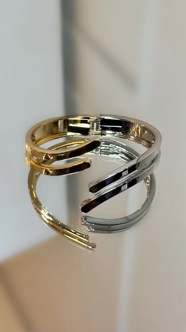 Bracelete Duo Color Detalhe Duplo Transpassado