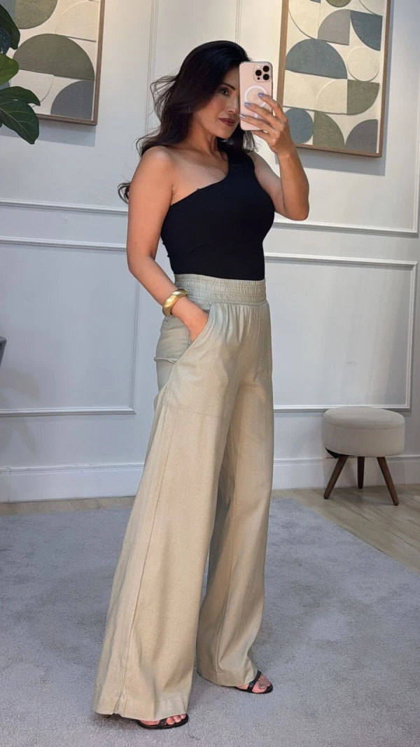 Blusa Regata Canelada Olivia Ombro Único