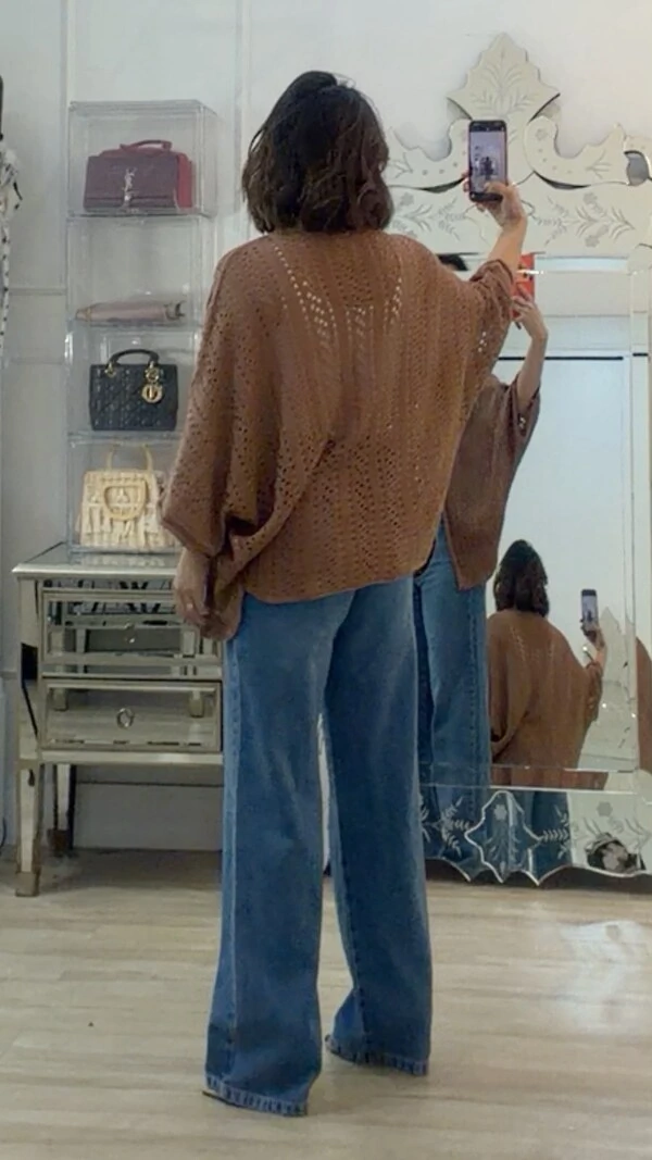 Kimono Tricot Vazado Fabi Mangas 3/4