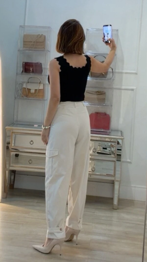 Blusa Regata Canelada Diana Detalhe Nuvem