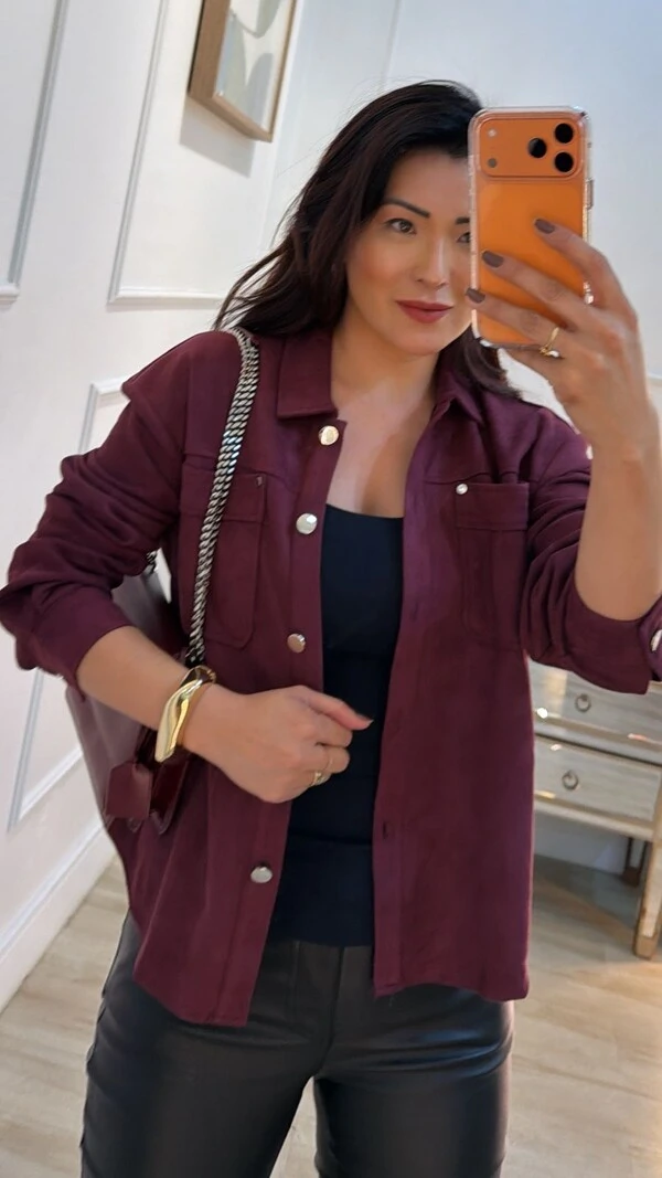Casaco Suede Joyce Mangas Bufantes