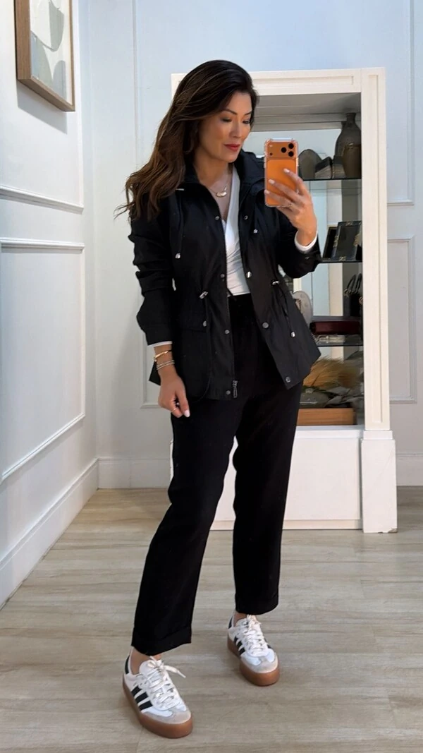 Parka Capuz Removível Sol Forro Listrado