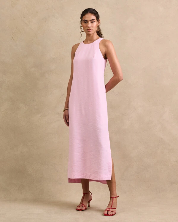 Vestido Longo Cavada Megan Fendas Laterais