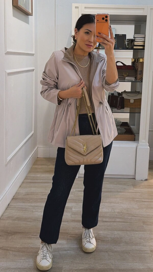 Parka Dupla Face Capuz Removível Manu Com Puxadores Reguláveis