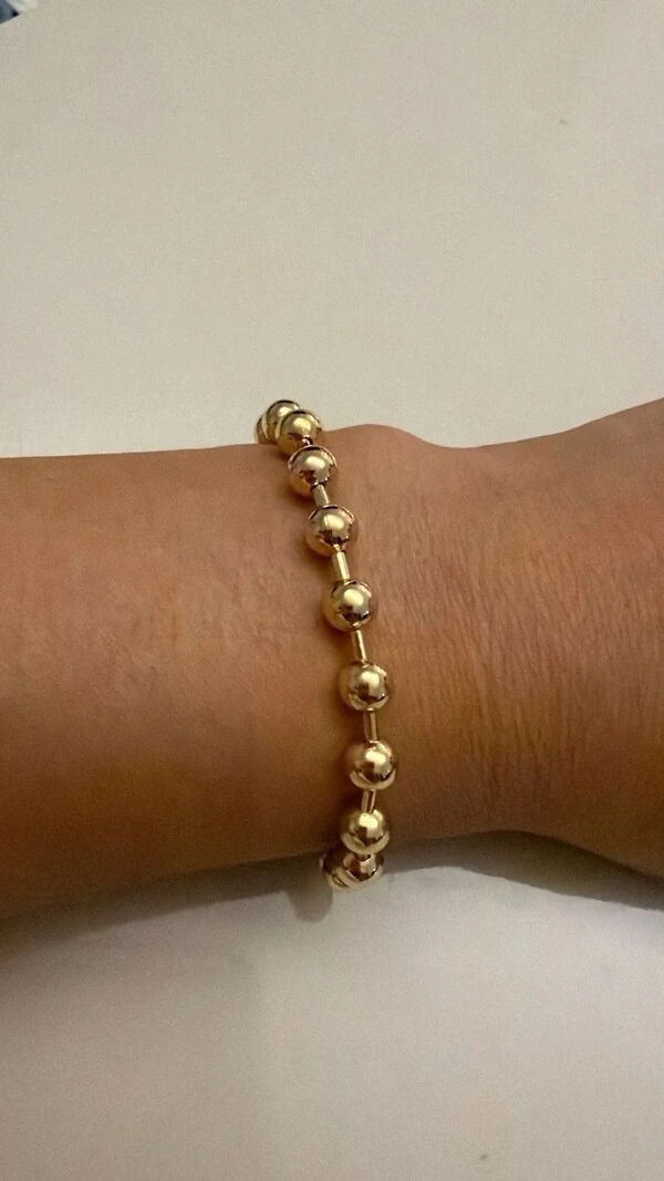 Bracelete Com Mini Esferas Ajuste Regulável