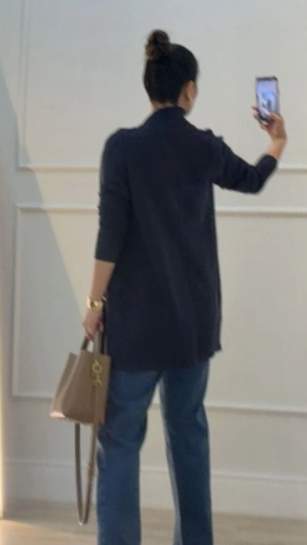 Cardigan Tricot Melina Detalhe Canelado E Bolsos Quadrados