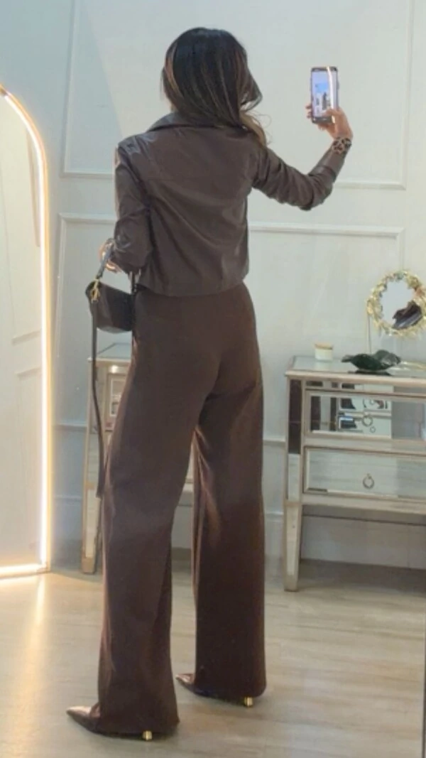 Camisa Couro Eco Ruth Botões Forrados