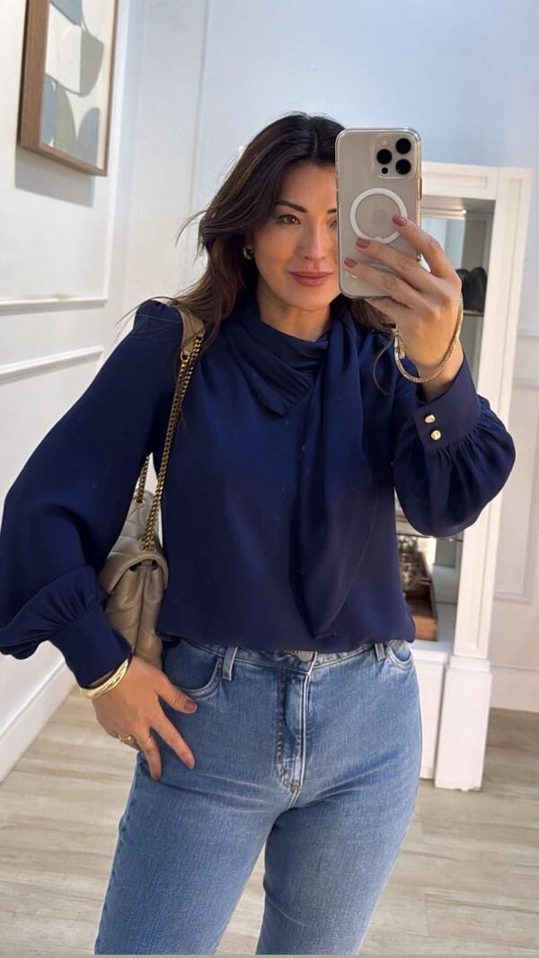 Camisa Crepe Vanessa Gola Transpassada