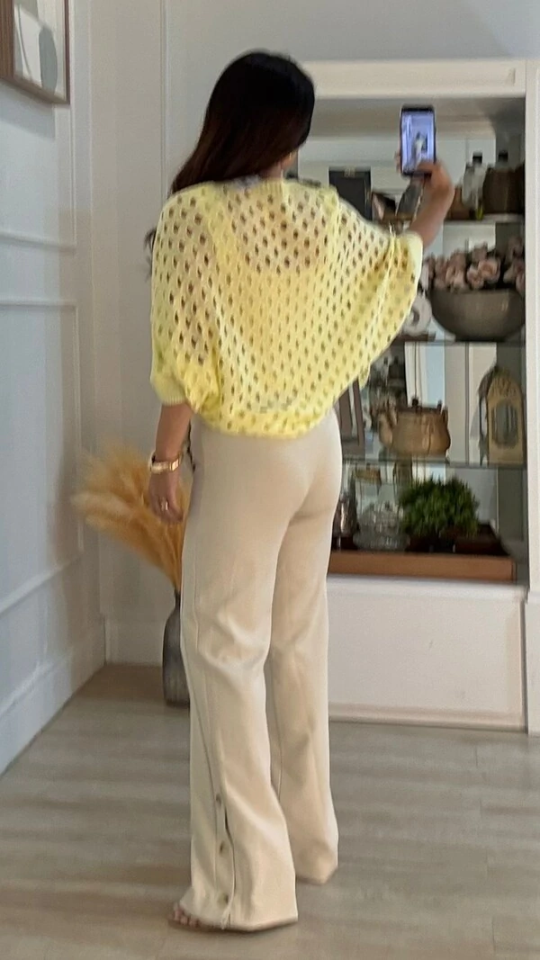 Poncho Tricot Curto Ema Com Entremeios