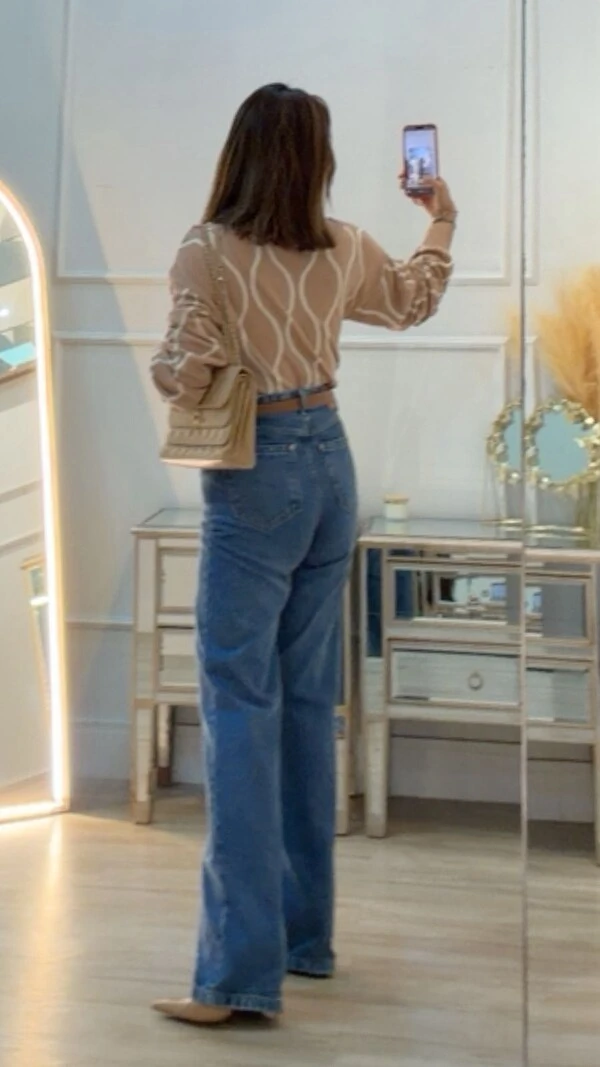 Blusa Tricot Bicolor Simaria Nervuras Onduladas