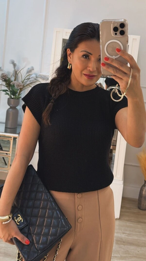 Blusa Ampla Tricot Julie Gola Canoa