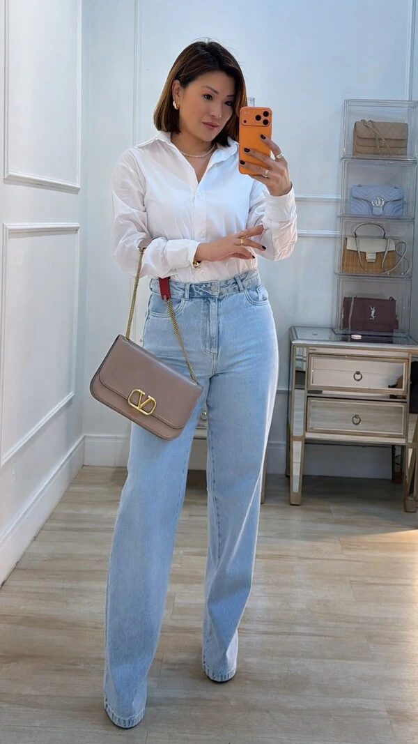 Maxi Camisa Talita Com Pregas Nos Punhos