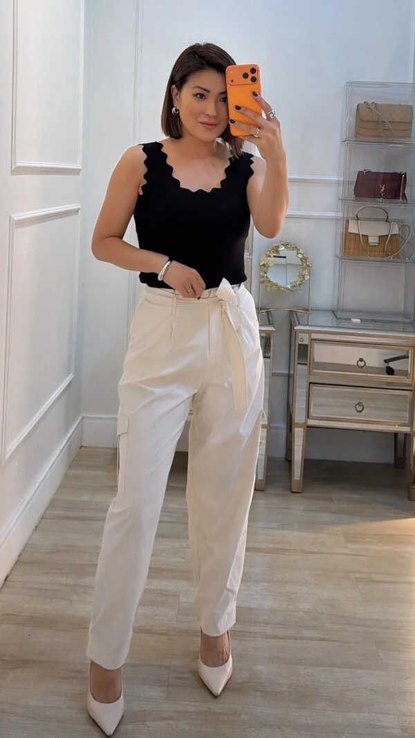 Blusa Regata Canelada Diana Detalhe Nuvem