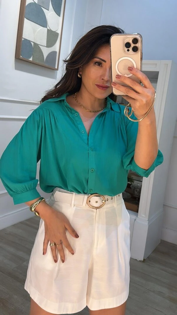 Camisa Viscose Olivia Mangas 7/8