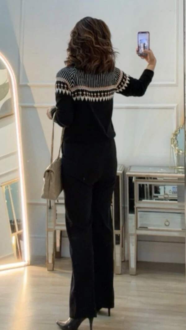 Blusa Tricot Vivian Gola Rolê Estampado