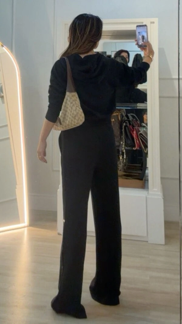 Conjunto Moletom Blusa E Calça Jamile Botões Laterais