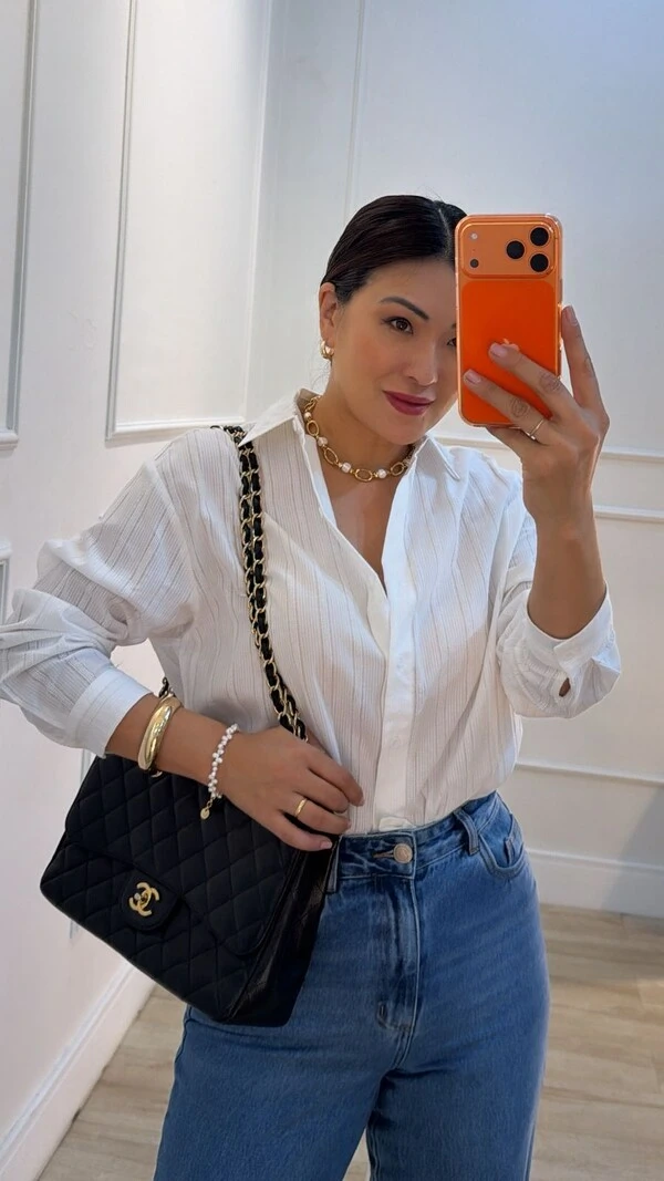 Camisa Texturizada Patricia Com Entremeios