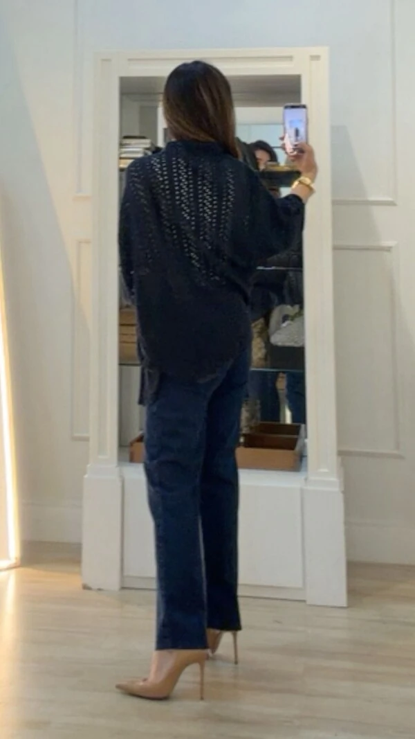 PRÉ-VENDA DATA ESTIMADA DE ENVIO 21/03 Kimono Tricot Vazado Fabi Mangas 3/4