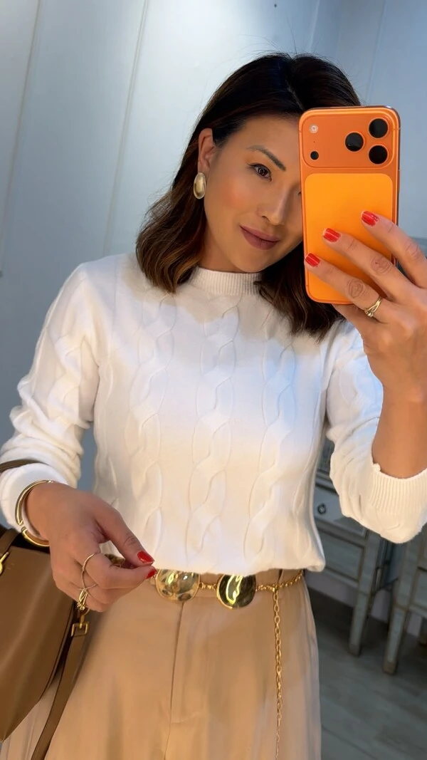 Blusa Tricot Rosangela Trançados Frontais